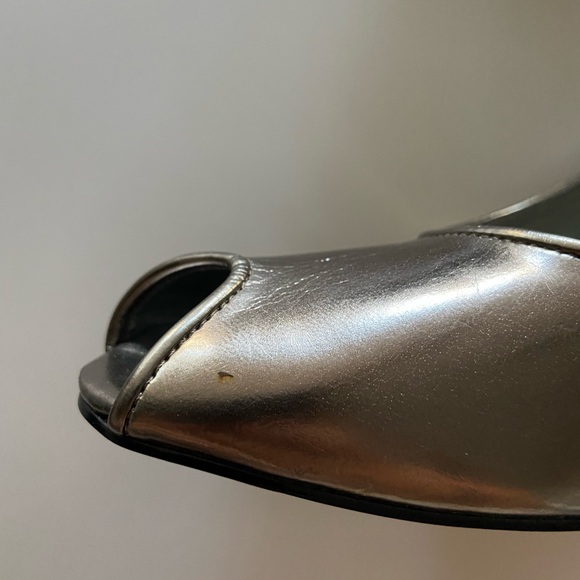 Silver Peep Toe Heels - Picture 4 of 5